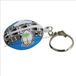 Porte-clés de rugby promotionnels de haute qualité personnalisés avec logo, design entièrement personnalisé, PVC/PU/caoutchouc, durable, résistant à l'eau, marque HANSON - Product Image 1