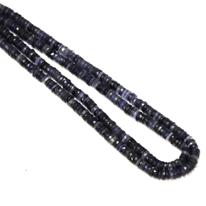 Cuentas Heishi de Iolita Facetada de Primera Calidad, Forma de Neumático, 5-7 mm, Iolita Natural AAA, Forma de Rueda Facetada, Piedra Preciosa, Cuentas al por Mayor - Product Image 6