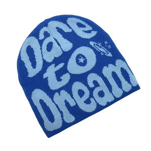 Gran oferta profesional nuevo estilo Unisex de punto personalizado sombreros de invierno Jacquard All Over Print Logo Beanie sombreros - Product Image 5