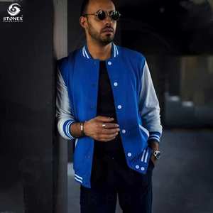 Veste d'hiver matelassée brodée personnalisée pour hommes Style baseball universitaire avec manches en cuir Letterman Design - Product Image 3