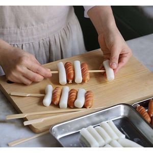 Cure-dents en bambou naturel avec petit drapeau pour la décoration de la nourriture de fête Bâton de brochette jetable écologique - Product Image 6