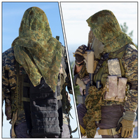 Voile tactique en maille polyester-coton pour sniper, cache-tête à motif camouflage, respirant, coupe-vent, anti-poussière, plusieurs couleurs