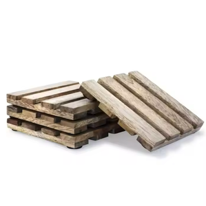 Posavasos de nogal hechos a mano de primera calidad, estilo clásico, cuadrado, ecológico, reutilizable, Mango, Acacia, madera, manteles para bebidas, almohadillas - Product Image 2