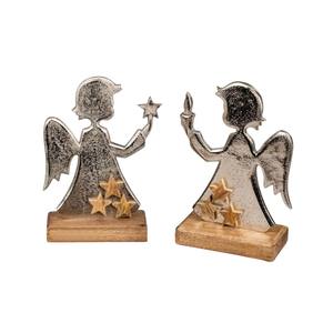 Sculpture de décoration de Noël en métal design attrayante, sculpture de table de Noël créative faite à la main avec base en bois - Product Image 4