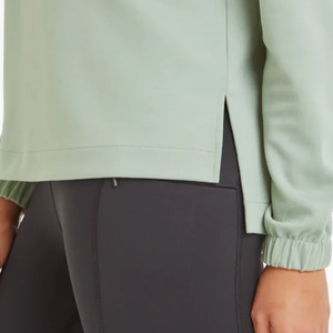 Respirant confortable séchage rapide 100% coton vente entière sweat col roulé fermeture éclair sweats courts pour femme - Product Image 6