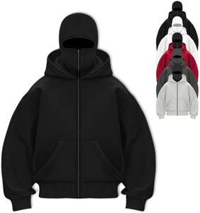 Sweat à capuche d'hiver pour homme 100% coton avec cagoule et double capuche pour un ajustement personnalisable par temps froid Sweat à capuche double capuche - Product Image 5