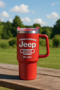 Jeep 40oz acciaio inossidabile isolato tazza da viaggio di grande capacità caldo freddo coperchio manico Tumbler per l'uso On-The-Go kit da viaggio progettati - Product Image 3
