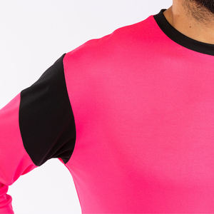 Uniforme de fútbol de poliéster 100% con mangas completas rosa, ropa de equipo de alta calidad, conjuntos de corte automatizado, incluye logotipo personalizado, servicio OEM - Product Image 3