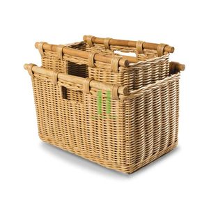 Cesta de almacenamiento tejida de bambú natural con forma rectangular para cocina, comedor y sala de estar, embalaje OEM para uso de alimentos de Vietnam - Product Image 1
