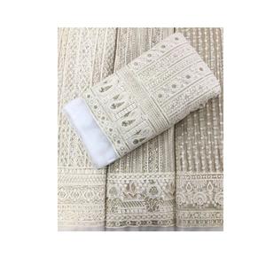 Premium Quality Embroidery Lucknowi Net <b>Fabric</b> for Wedding and Party Wear Dress Making Available at Wholesale Price - Product Image 1