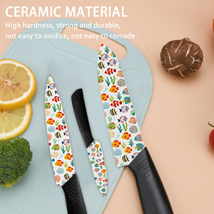 Ensemble de couteaux de cuisine en céramique professionnel de haute qualité, 4 pièces, en plastique, passe au lave-vaisselle - Cadeau pour Noël 2026, saison des fêtes - Product Image 3