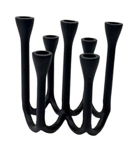 Bougeoir en aluminium décoratif fait à la main pour la maison avec 8 bougies support de bougie de couleur noire mate pour la fête de mariage - Product Image 1