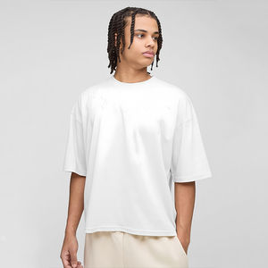 Venta al por mayor personalizado peso pesado 100% algodón recortado serigrafía camiseta Vintage hombro caído Boxy Fit alta calidad Vintage tejido - Product Image 3