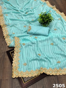 Saree-mejor bordado de seda de alta calidad, Saree de algodón, oferta, proveedor de la India - Product Image 2