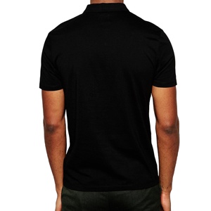 Polo personnalisé pour hommes avec manches courtes respirant confort motif solide logo poche en tissu tricoté-usine directe BD - Product Image 2
