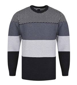 Vêtements unis décontractés pour hommes pulls de sport en tricot pour hommes pull personnalisé O cou bloc couleur pull en laine respirant - Product Image 6