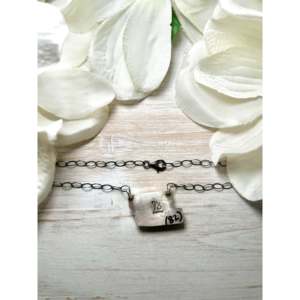 Collier Tia Long en argent sterling avec motif floral géométrique, serti de zircons, diamants et perles, rhodié, tendance, idéal pour un cadeau - Product Image 2