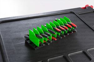 Estante organizador de alicates ajustables de 12 herramientas de alta calidad con divisores de PVC y ABS, almacenamiento de herramientas negro/rojo que ahorra espacio para exportación - Product Image 4