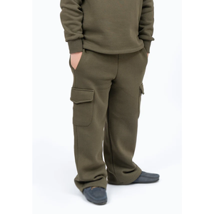 Pantalon cargo en molleton de coton pour hommes avec six poches pour des vêtements décontractés et d'extérieur - Product Image 5