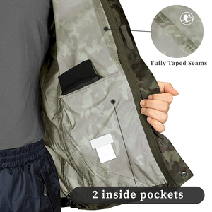 Chaquetas Cortavientos Impermeables Plegables para Hombre, Ideales para Viajes de Invierno, con Capucha Ajustable, Personalización de Marca Frontal, para Todo Clima - Product Image 4