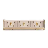Eleganter weißer TV-Ständer, Entertainment-Center im Übergangsstil mit Stauraum