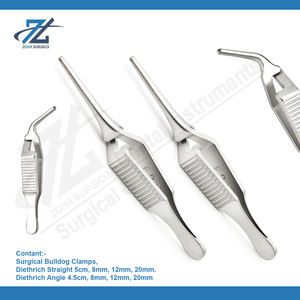 Abrazaderas de Bulldog Diethrich Bulldog, pinzas rectas de 5cm, juego de instrumentos quirúrgicos manuales de acero inoxidable de 12mm, fabricado en Pakistán - Product Image 2