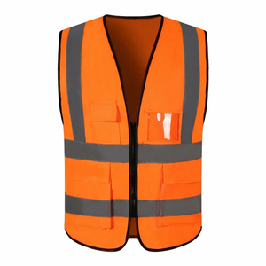 Gilet de sécurité haute visibilité entièrement personnalisé en polyester respirant avec poches et design réfléchissant pour usage unisexe dans le secteur de la construction - Product Image 4