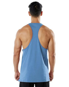 2025 hombres Top estilo sin mangas camiseta sin mangas hecha a medida transpirable Color sólido algodón y Spandex de talla grande camisetas sin mangas asequibles hombres - Product Image 2