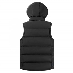 Belle couleur noire élégante veste d'hiver à capuche sans manches avec poches avant pour les femmes à bas prix - Product Image 2