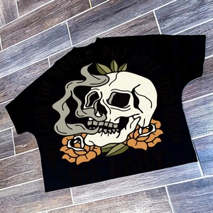 Camiseta Vintage Personalizada para Hombre, 100% Algodón, Lavada con Ácido, Impresión DTG, Colección de Fabricantes - Product Image 2