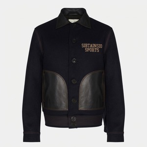 Chaqueta de Béisbol Juvenil Vintage Negra de Mezcla de Lana, Chaqueta Deportiva Personalizada con Bordado, Paneles en los Bolsillos, Cierre de Botones y Cintura de Punto Acanalado - Product Image 3