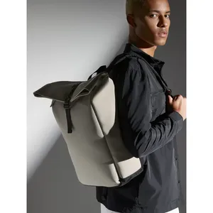 Matte PU Roll-<b>Top</b> Backpack Sustainable Promotional Merchandising Item - Product Image 2