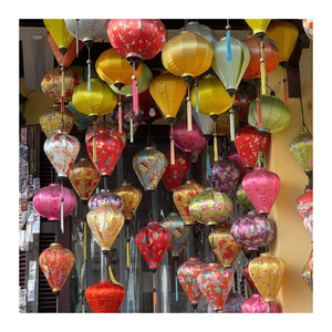 Linternas de seda Premium decorativas hechas a mano de Vietnam, linternas de bambú, linternas de seda de exportación, suministro a granel al por mayor - Product Image 1