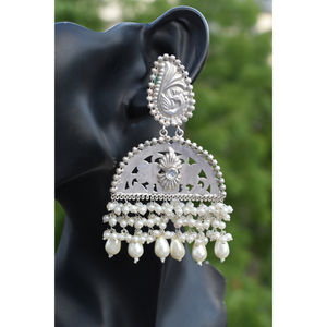 ต่างหูห่วงใหญ่แบบติดหู ดีไซน์ใหม่ ทำมือ แบบดั้งเดิม ปี 2025  ทำจากทองเหลือง  ดูคล้ายเงิน สำหรับเด็กผู้หญิงและผู้หญิง - Product Image 1