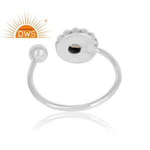 แหวนพลอยซิทรีนธรรมชาติเงินแท้ปรับได้ผู้ผลิตเครื่องประดับตามสั่ง - Product Image 4