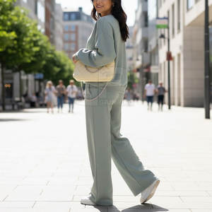 ชุดเซ็ตสองชิ้นไซส์ใหญ่สำหรับผู้หญิง ชุดลำลองเข้าชุดกัน แฟชั่นชุดเซ็ตสองชิ้นไซส์ใหญ่สำหรับสไตล์สบายๆ ในชีวิตประจำวัน - Product Image 5