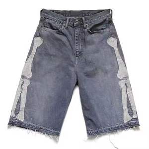 Nouveaux shorts décontractés streetwear personnalisés, design vintage, en toile ample avec motif diamant, pour hommes, 100% coton, taille élastique unie - Product Image 2