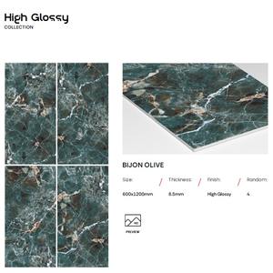 Carrelage en pierre de luxe à haute brillance antidérapant 600x1200mm Carrelage en porcelaine marbré pour sol et mur pour salle de bain salon utilisation en extérieur - Product Image 1