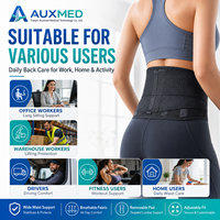 Ceinture lombaire ajustable et respirante Auxmed LB-06 avec fermeture auto-agrippante pour un soutien flexible et un soulagement de la douleur