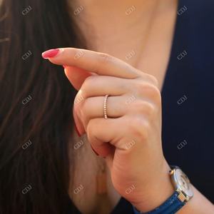 แหวนไมโครแบบปลายแหลมแบบโบราณ14K แหวนเพชรโมอิสสีโรสโกลด์สำหรับงานแต่งงานของขวัญแหวนซ้อนสำหรับเธอเครื่องประดับแฟชั่นผู้หญิง - Product Image 3