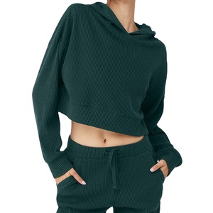 Traje de jogging personalizado para mujer, Top corto de invierno, Jersey, sudadera, conjunto de pantalón de chándal con capucha de 2 piezas, conjuntos de mujer personalizados con logotipo 2026 - Product Image 1