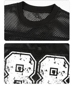 Camiseta de malla de manga corta unisex con logotipo personalizado de talla grande transpirable para baloncesto, béisbol, fútbol, ropa de calle - Product Image 2