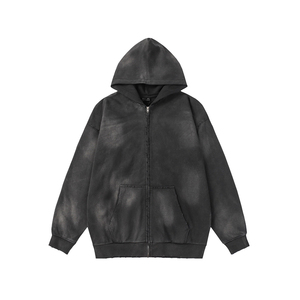 Sweat à capuche homme oversize délavé à l'acide 500GSM Heavyweight 100% Cotton Athletic Vintage Sweatshirt Streetwear Hoodies - Product Image 3