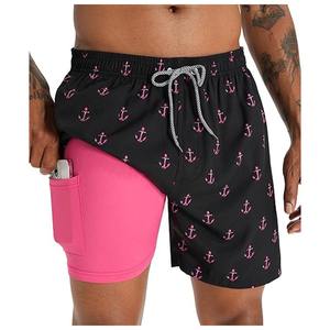 Quick Dry <b>Swim</b> Surf Beach <b>Board</b> <b>Shorts</b> for Men Custom Logo Summer Wear Mesh Lining Elastic Waist Surf <b>Trunks</b> - Product Image 2