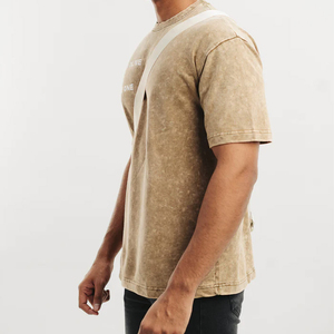 Camiseta lavada con ácido de peso pesado con logotipo personalizado para hombre, camisetas de gran tamaño, camisetas lavadas con ácido de la mejor calidad - Product Image 3