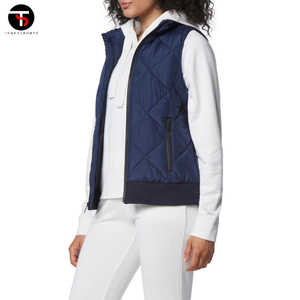 เสื้อกั๊กขนเป็ดของผู้หญิงระบายอากาศได้ดีเสื้อไนลอนโพลีเอสเตอร์แขนกุดทำจากผ้าคอตตอนสำหรับฤดูหนาว - Product Image 4