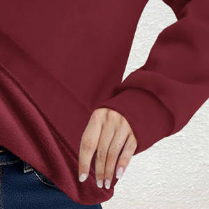 เสื้อฮู้ดสวมหัวโอเวอร์ไซส์วินเทจของผู้หญิงเสื้อกันหนาวแขนยาวผ้าฟลีซผ้าโพลีเอสเตอร์สำหรับฤดูหนาว - Product Image 3