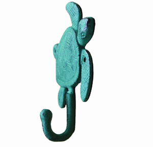 Hot Selling Premium Quality ColourWash Sea Turtle <b>Cast</b> <b>Iron</b> <b>Coat</b> <b>Hook</b> & Rail Key Chain Hanger <b>Coat</b> <b>Hooks</b> & Rails - Product Image 2