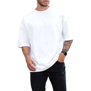 T-shirt en coton bleu clair pour homme, manches courtes, col rond, design uni, tricoté, couleur unie, coupe classique, ROLEIN SPORTS 300g - Product Image 5