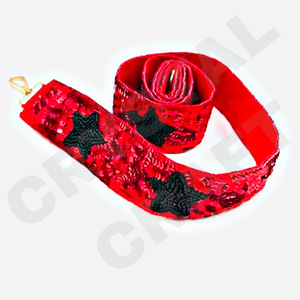 CRYSTAL CRAFT Sangle de sac à main en perles de verre étoile à paillettes, couleur personnalisée, perles de rocaille style indien, taille personnalisée, logo personnalisé accepté - Product Image 1